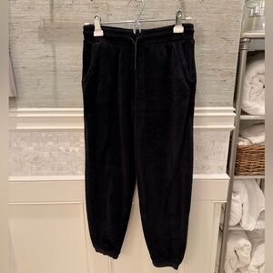 XL 14 Athleta girl fleece plush drawstring joggers pants drawstring black
